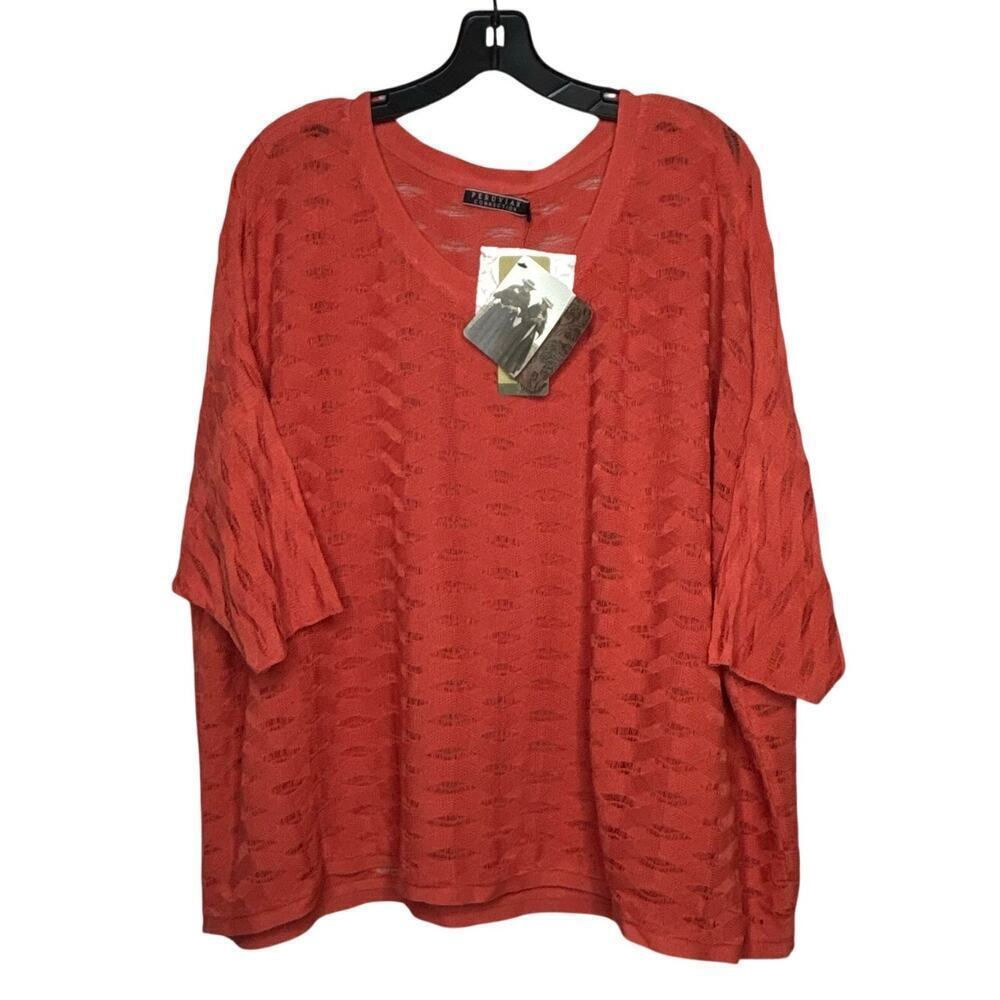 Peruvian Connection Tangerine Mirabeau Pullover Top Pima Cotton Bamboo XL New